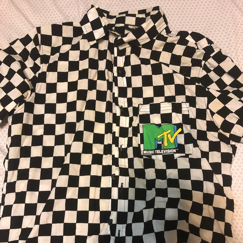 MTV vintage checkered button up size small
